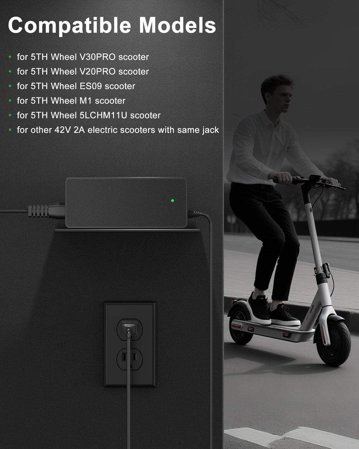 42V 2A Electric Scooter Charger with LED Indicator S44834