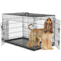 48-Inch Double Door Folding Metal Wire Dog Crate with Divider M826452