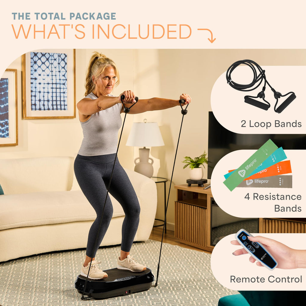 Mini Vibration Plate Exercise Machine with Resistance Bands V630276