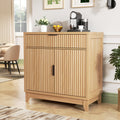 32" Fluted Oak Sideboard Buffet Cabinet with Storage B41598