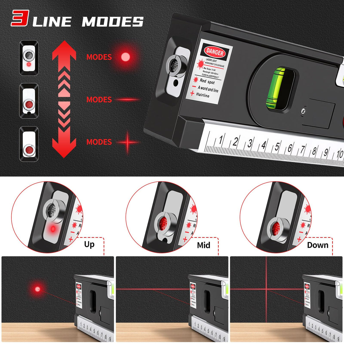 4-in-1 Laser Level with Tripod Magnetic H65158