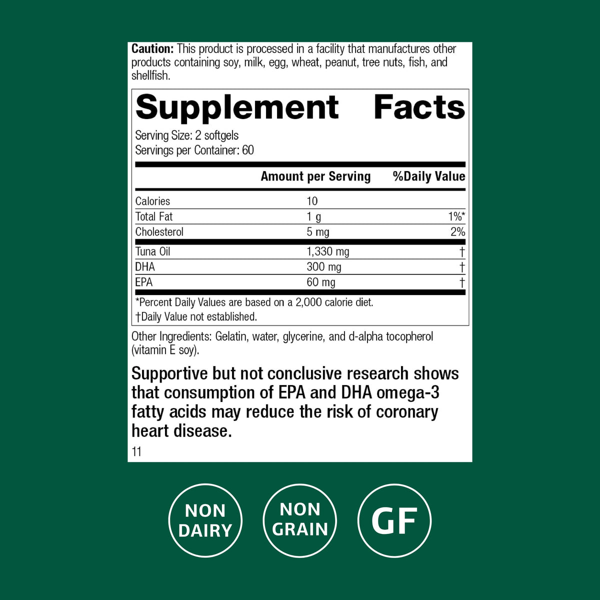 Tuna Omega-3 Oil 120 Softgels E853275