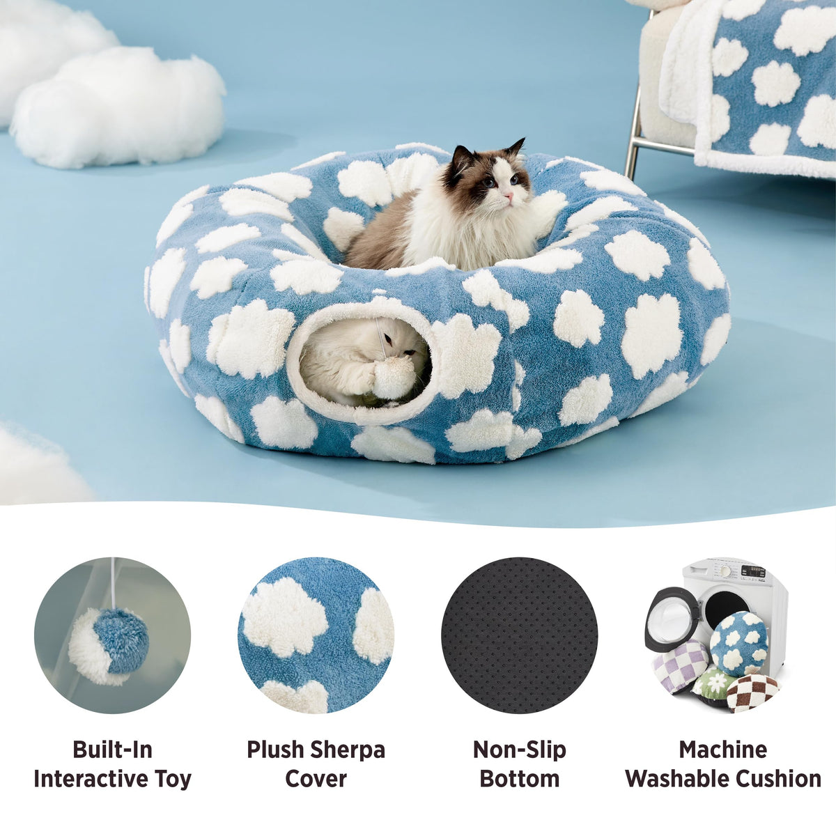 Jacquard Cat Tunnel Bed Q8390