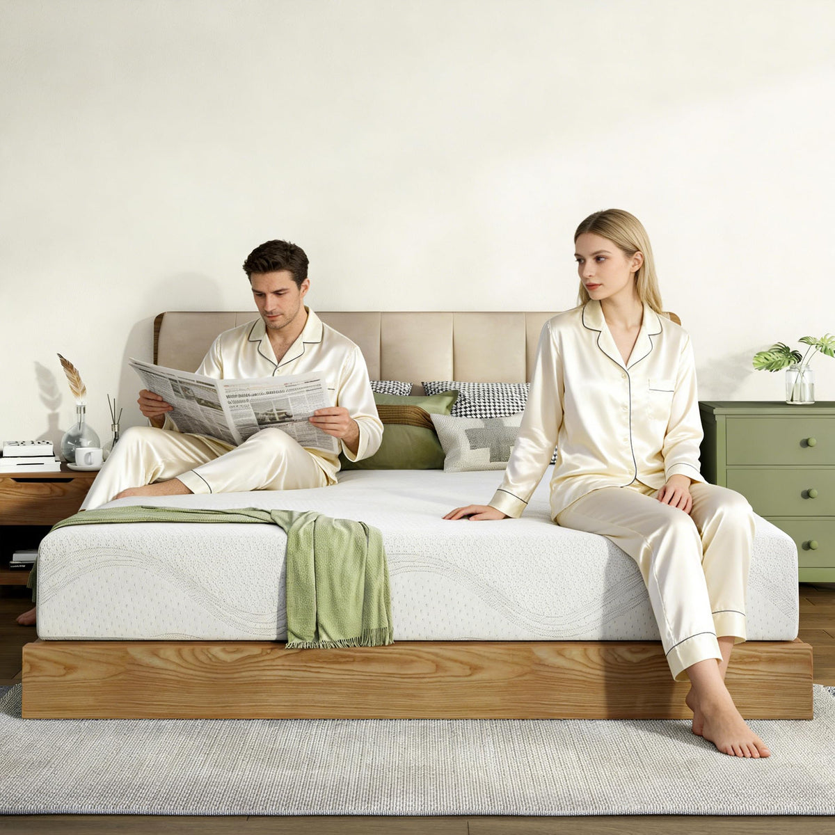 6 Inch Green Tea Gel Memory Foam Mattress S6558