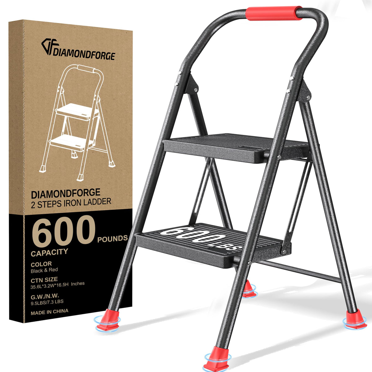 Foldable Step Ladder with Handrails S498667