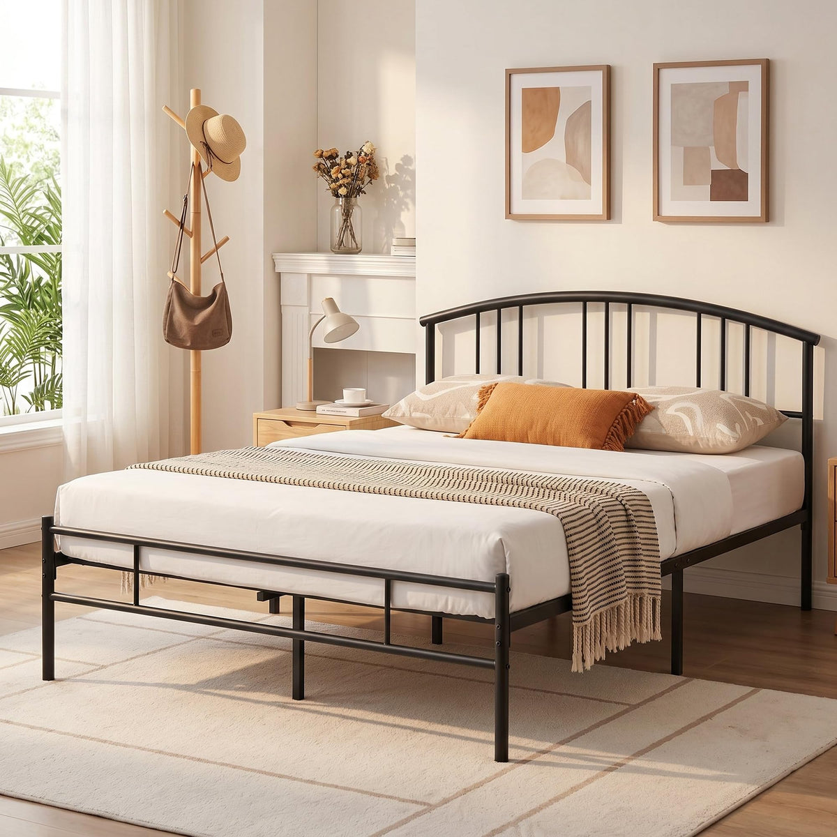 Full Metal Platform Bed Frame with Headboard and Footboard Q52426