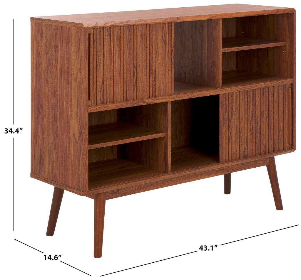 Walnut Brown TV Stand with Sliding Door N114