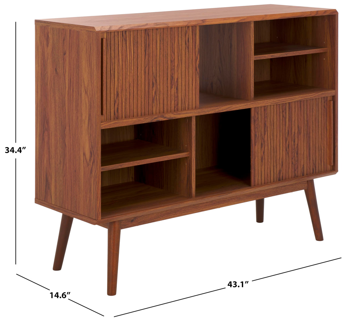 Walnut Brown TV Stand with Sliding Door N114