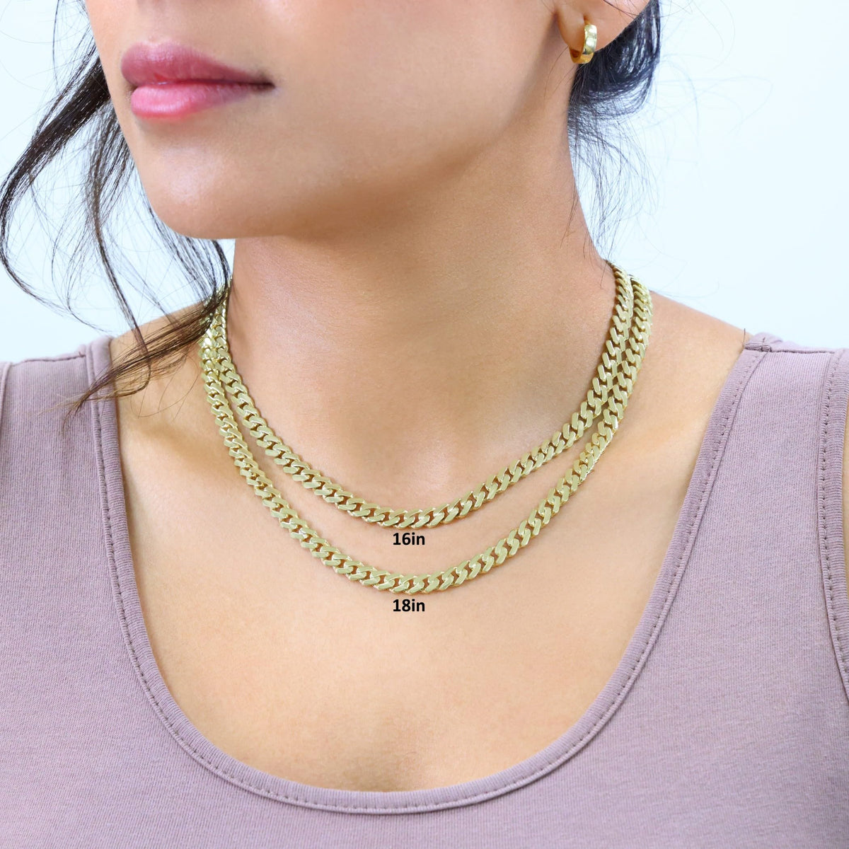 10k Yellow Gold 6mm Cuban Chain Necklace Y670