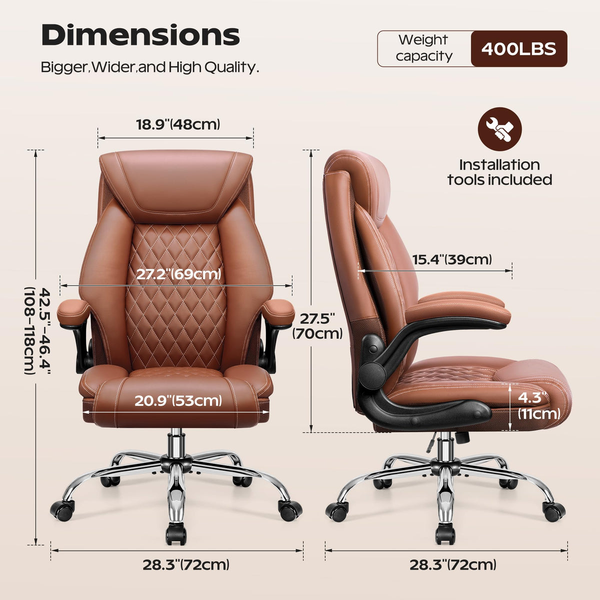 Ergonomic High Back Leather Office Chair with Lumbar Support N5286