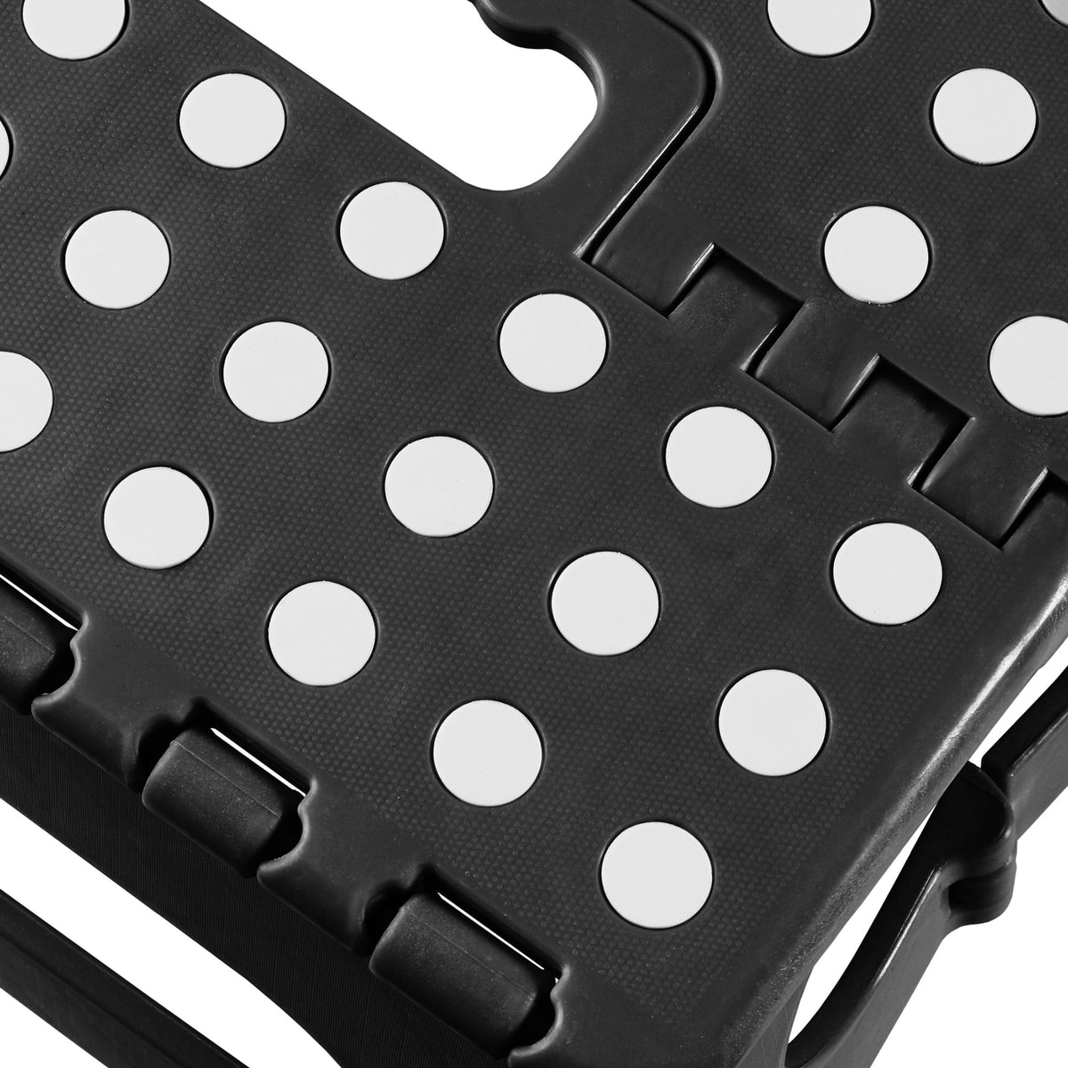 Black Set of 2 Folding Plastic Step Stool with Handle W304096
