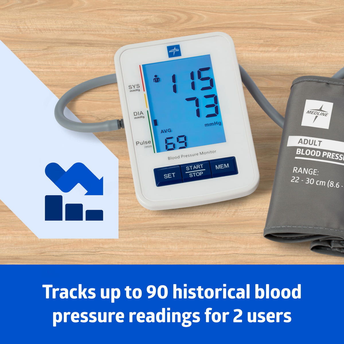 Digital Blood Pressure Monitor with Adult Upper Arm Cuff E9933
