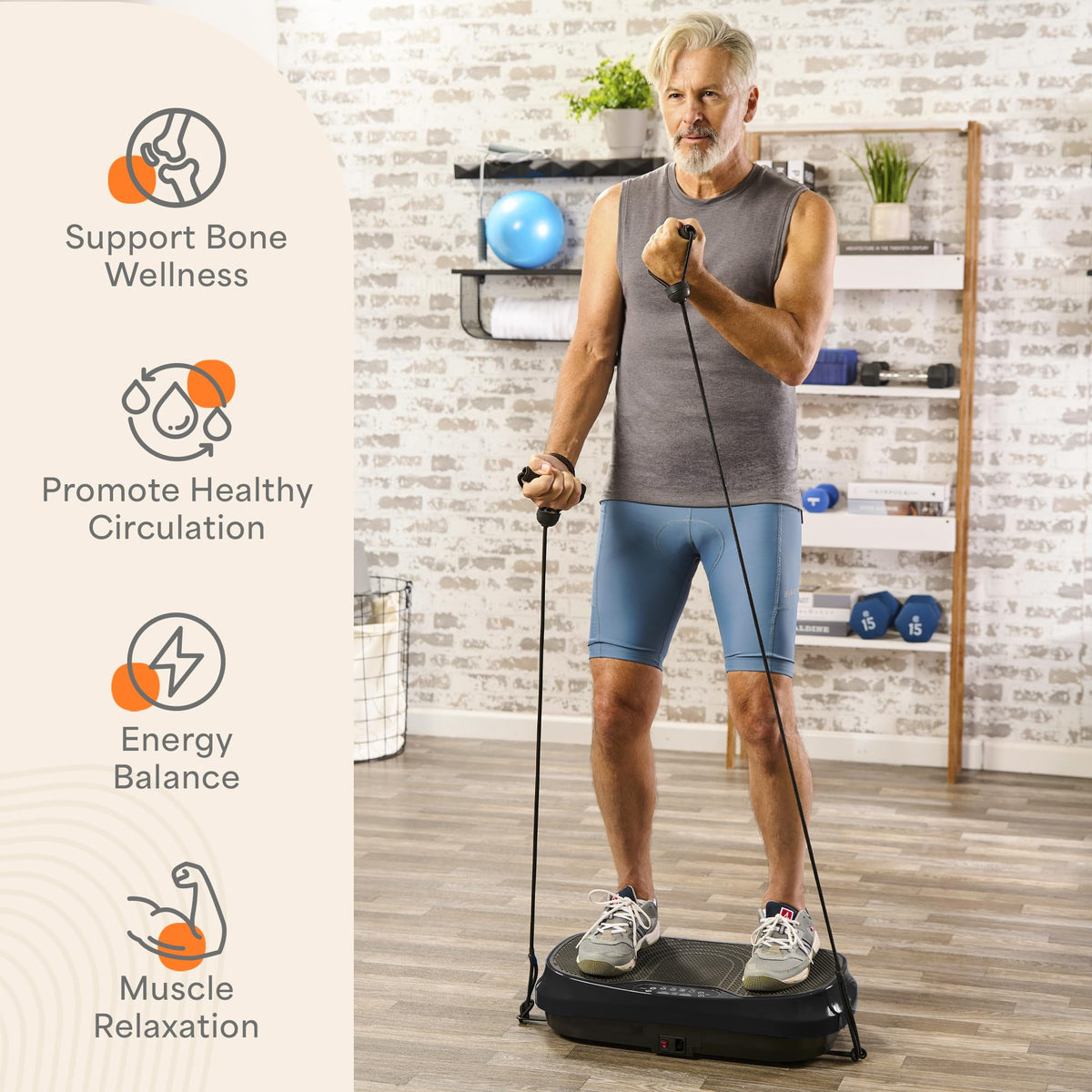 Mini Vibration Plate Exercise Machine with Resistance Bands V630276