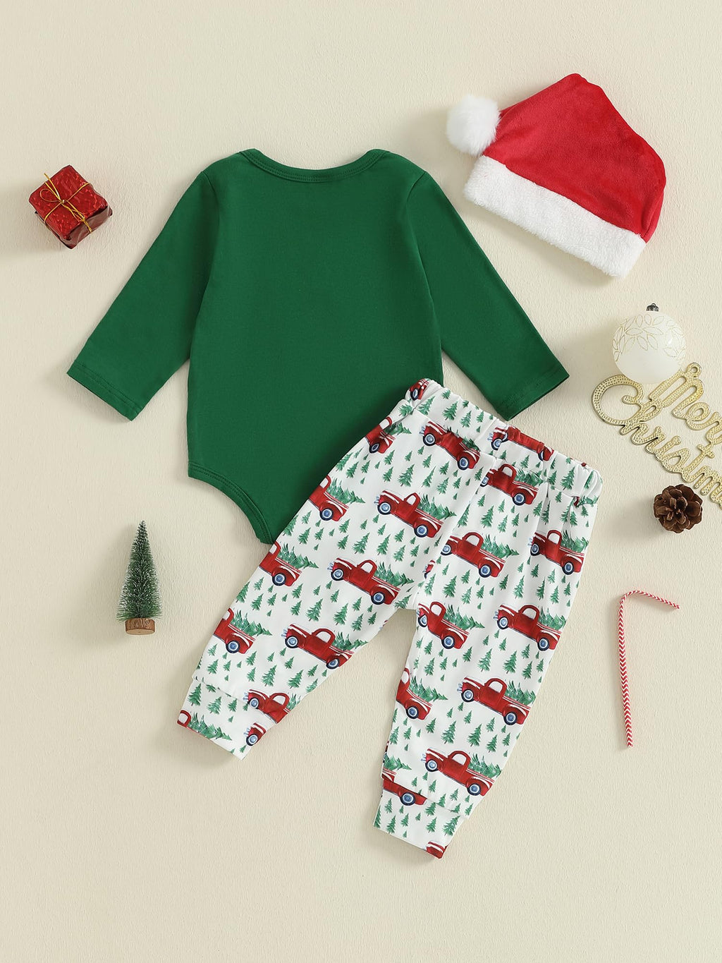Christmas Baby Boy Outfit Newborn Romper Pant Headband Y2709