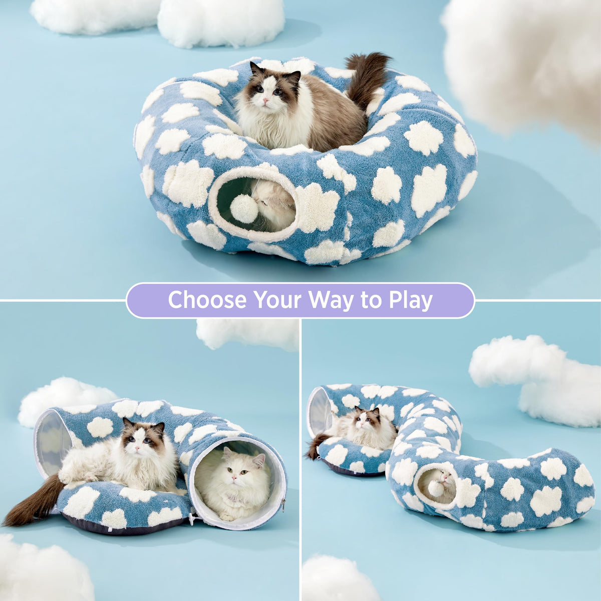 Jacquard Cat Tunnel Bed Q8390