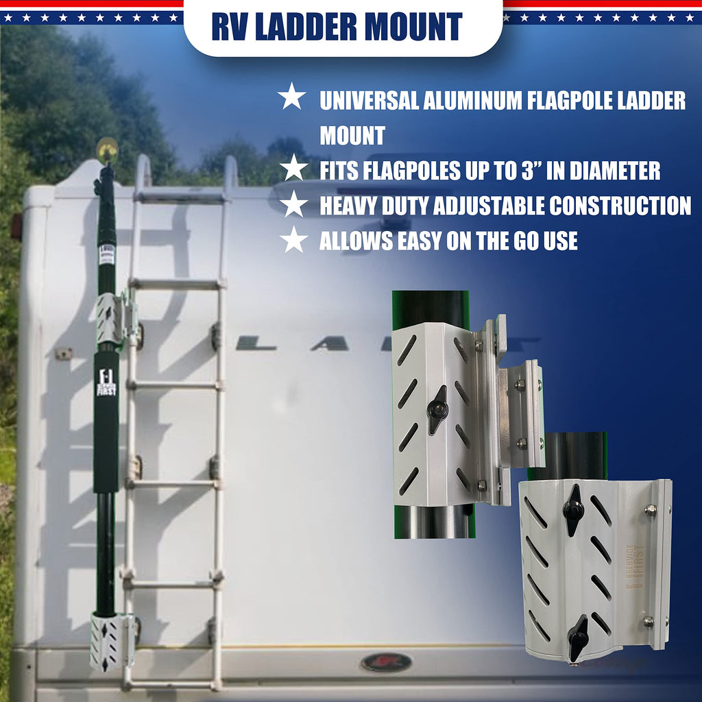 Universal Flag Pole RV Ladder Mount U8231