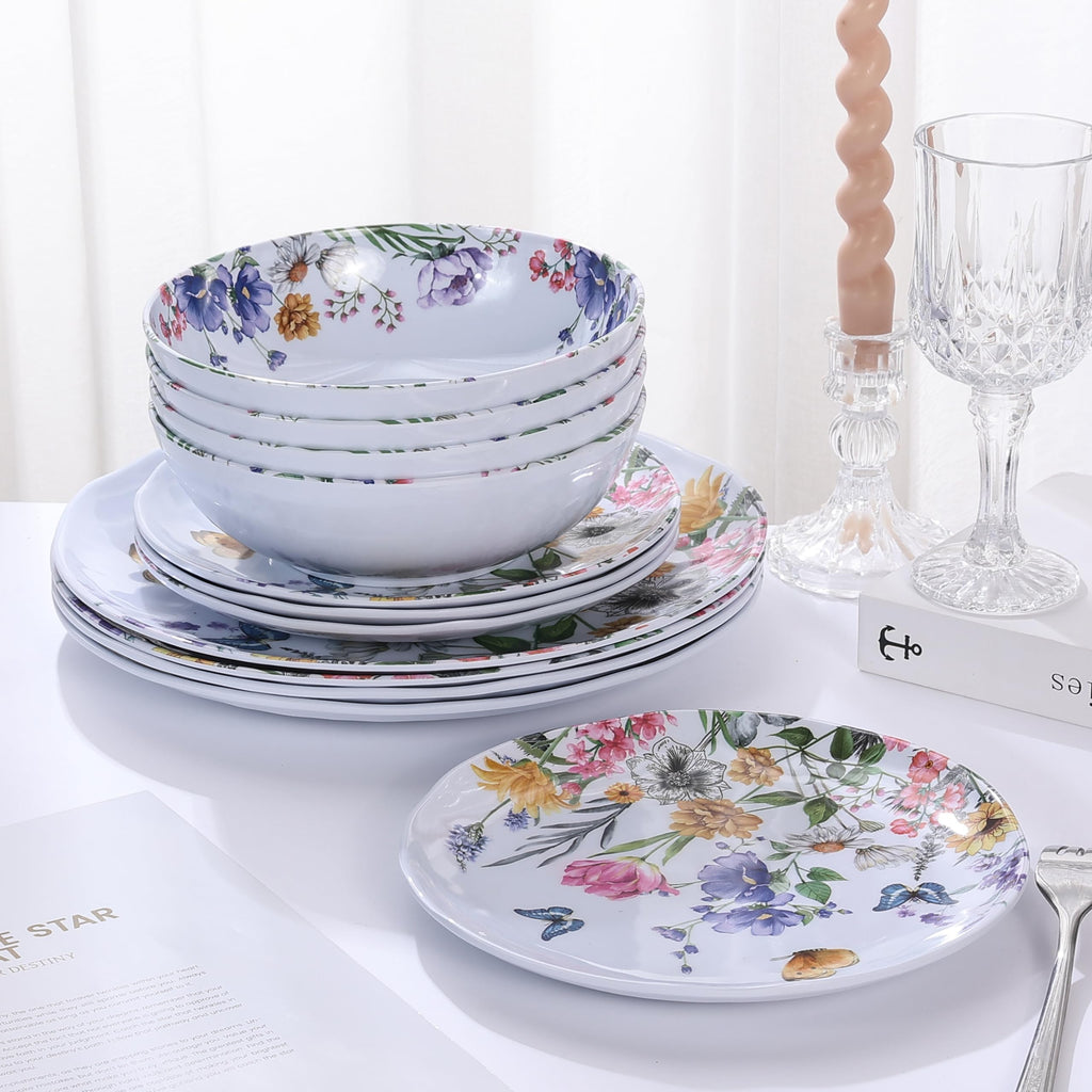 12-Piece Melamine Dinnerware Set V513389