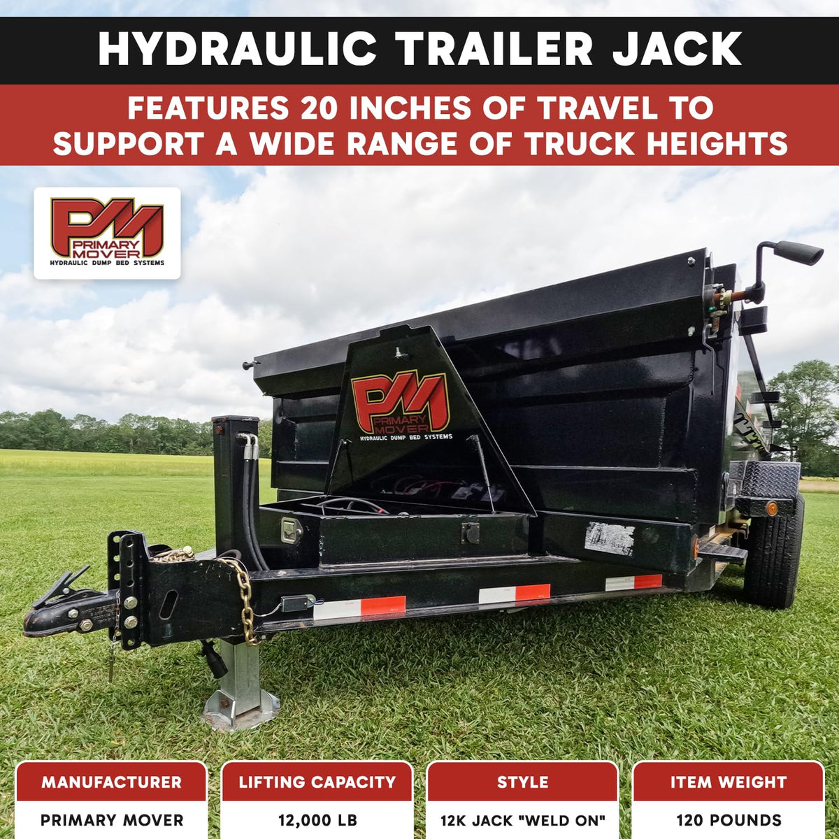 Hydraulic Trailer Jack 12,000 lb Double Acting R8819