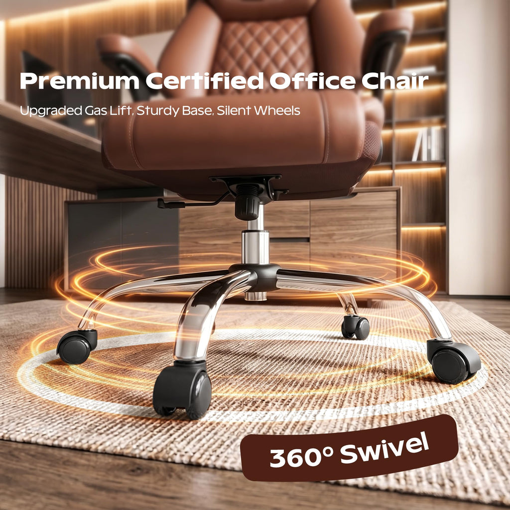 Ergonomic High Back Leather Office Chair with Lumbar Support N5286