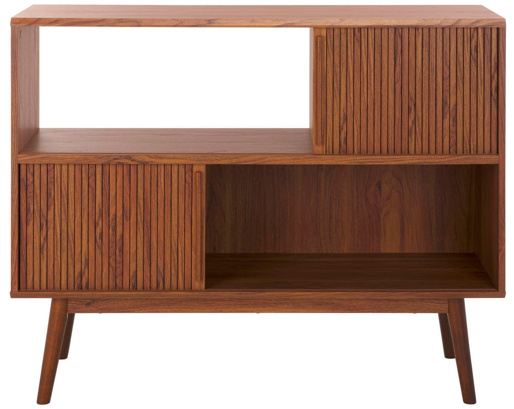 Walnut Brown TV Stand with Sliding Door N114