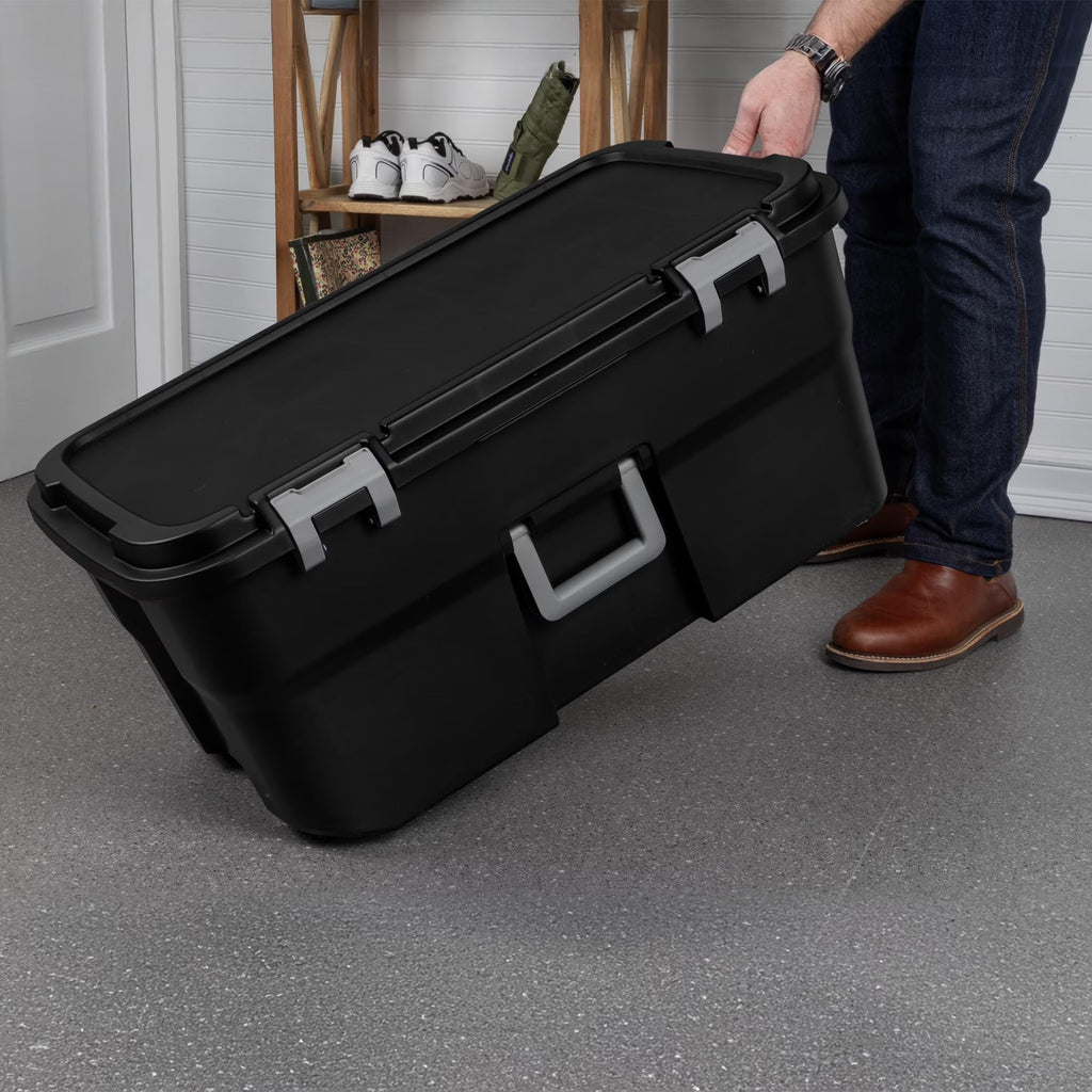 22 Gallon Black Wheeled Storage Trunk J1558