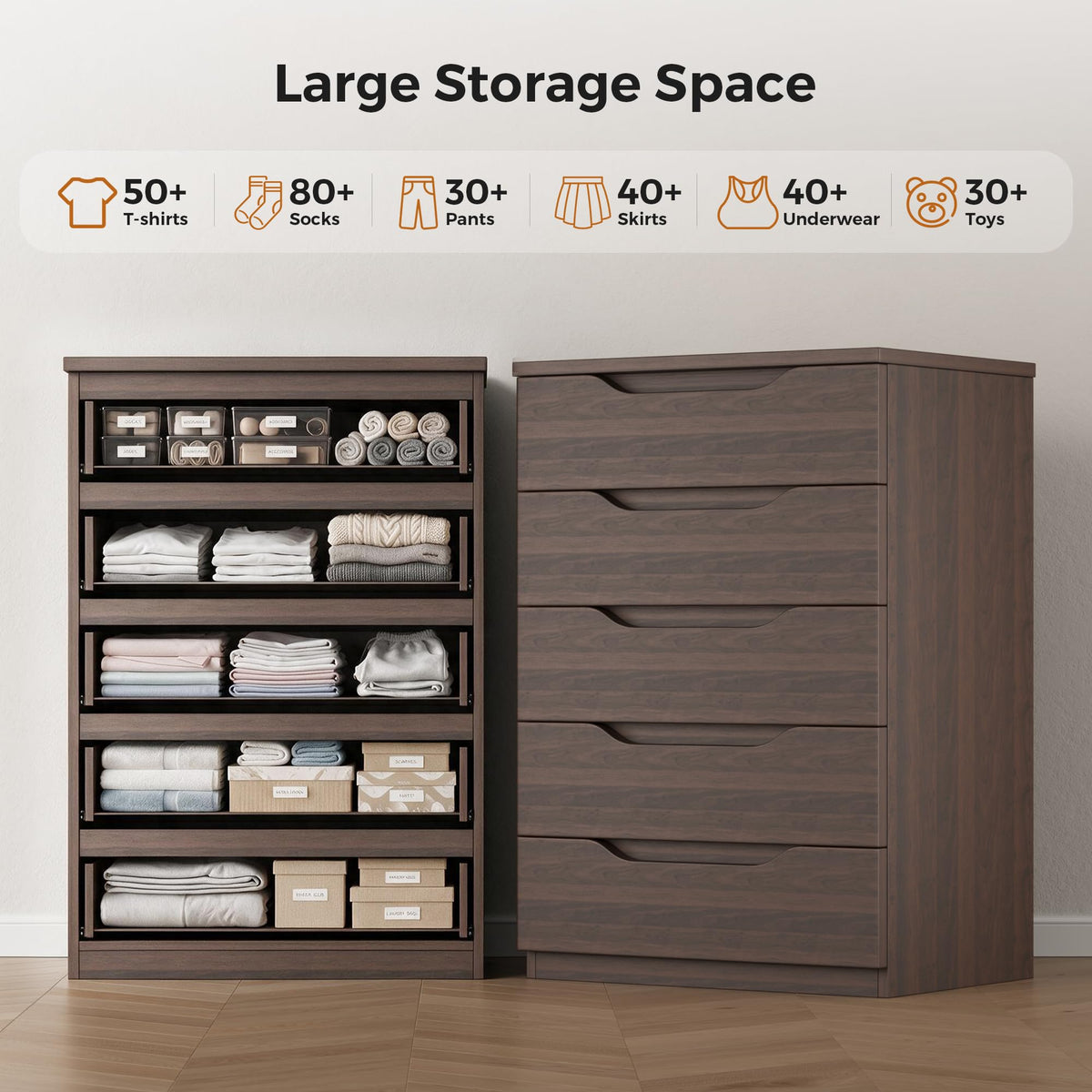 Brown 5 Drawer Dresser R663351