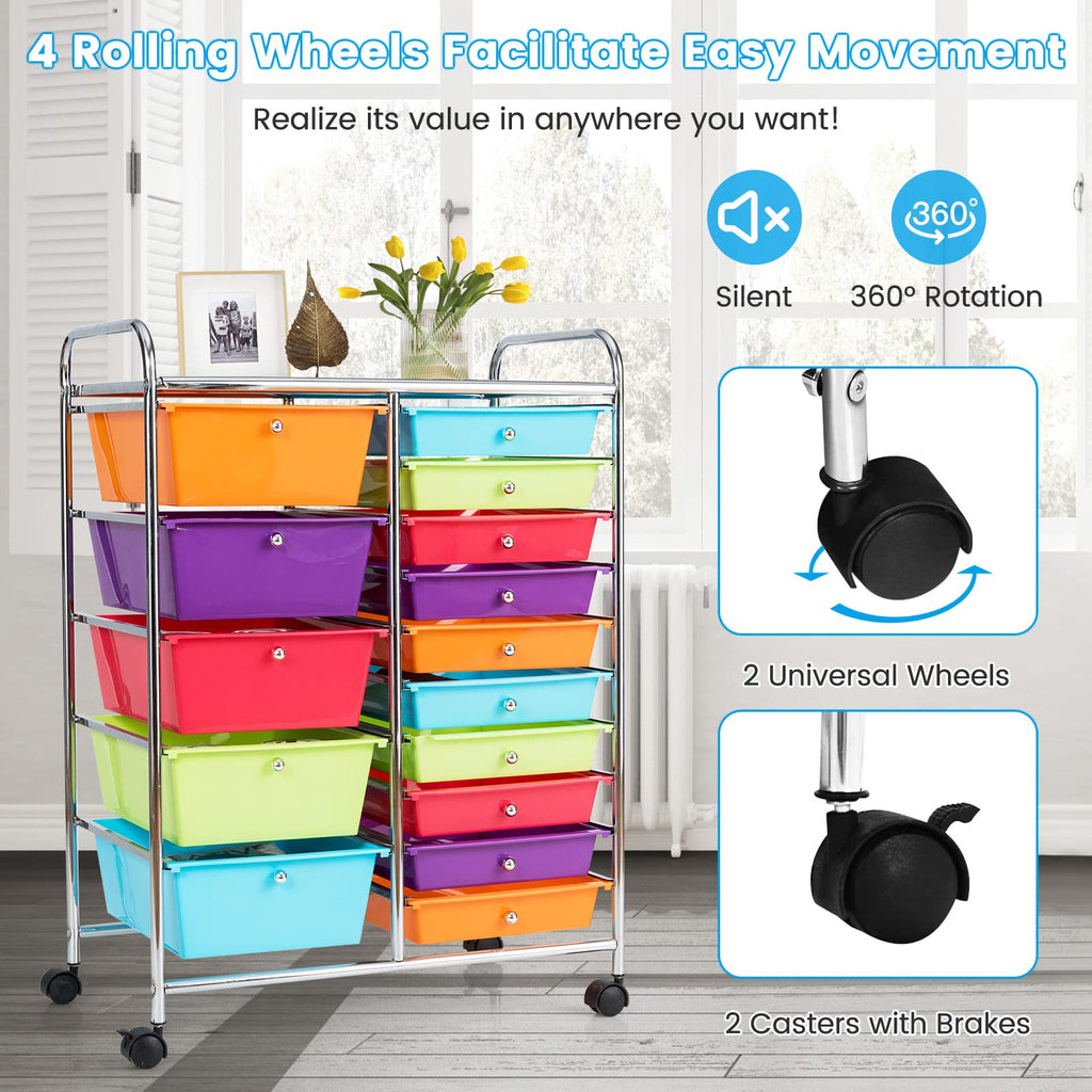 15 Drawer Rolling Storage Cart W57844