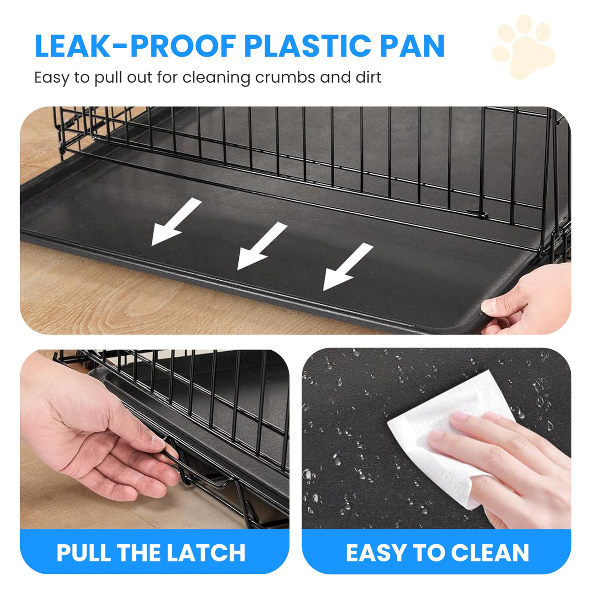48-Inch Double Door Folding Metal Wire Dog Crate with Divider M826452