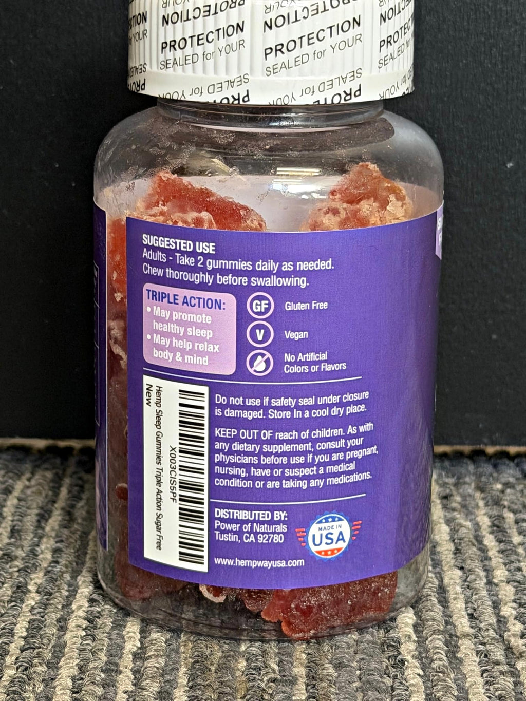 Sugar Free Strawberry Vegan 60 ct Gummies L2564