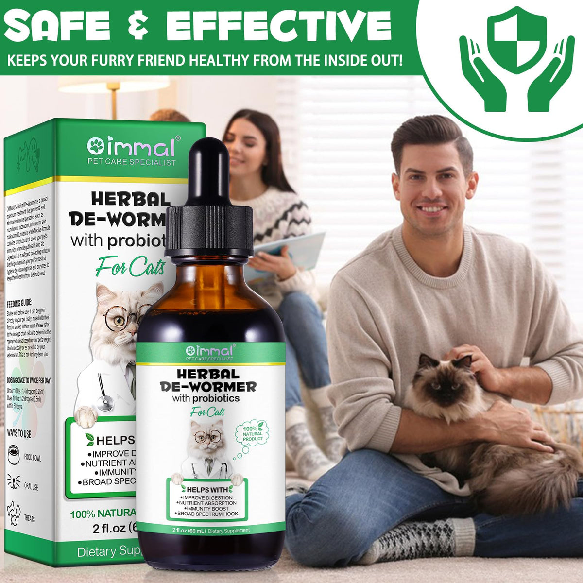 Herbal Cat Supplement Drops with Probiotic 60ml O954