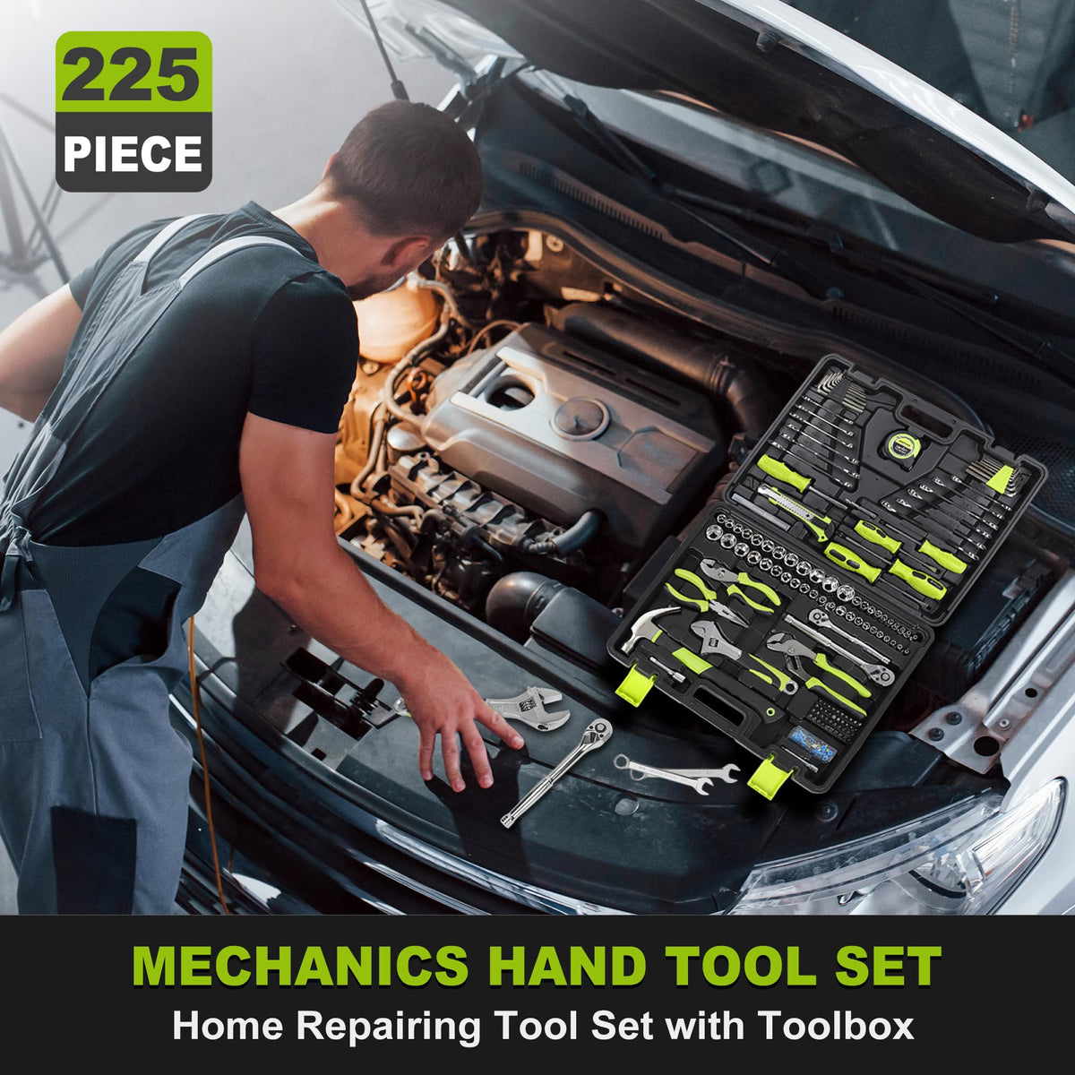 225-Piece Home Repairing Tool Kit with Tool Box G7796