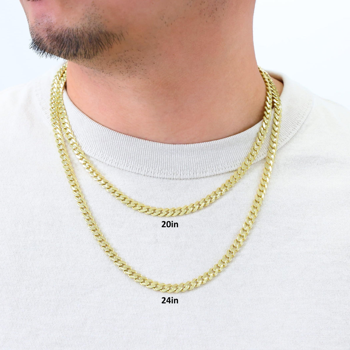 10k Yellow Gold 6mm Cuban Chain Necklace Y670