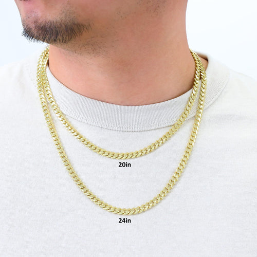 10k Yellow Gold 6mm Cuban Chain Necklace Y670