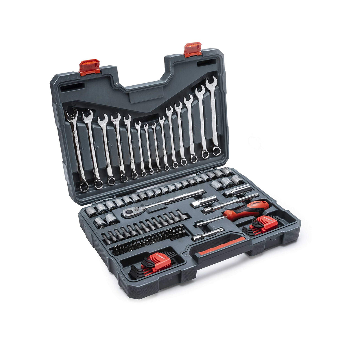 128 Piece 3/8" Drive 12 Point SAE/Metric Mechanics Tool Set U567613