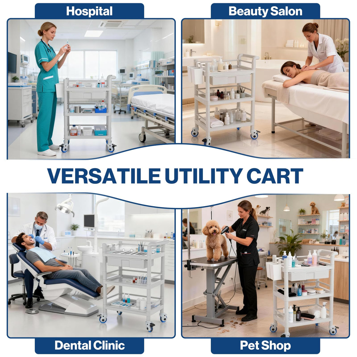 Medical Mobile Trolley Cart 3 Tier I6297