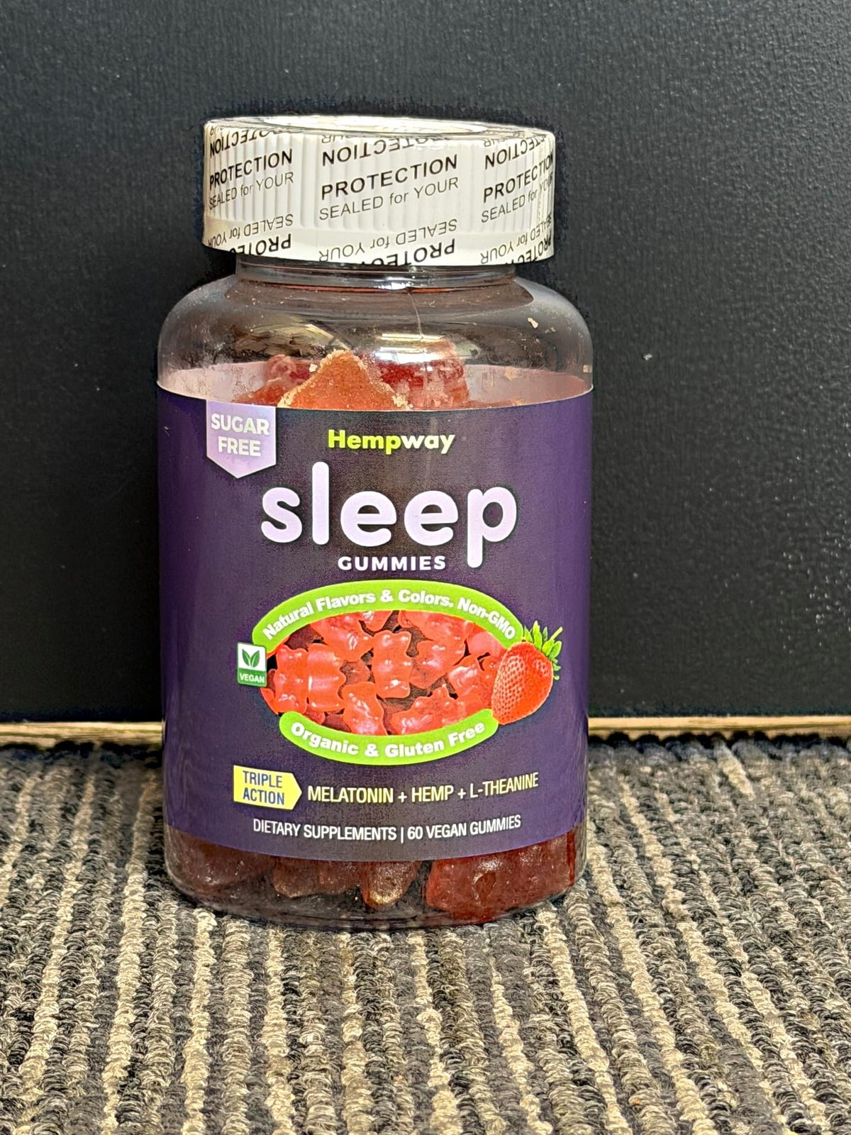 Sugar Free Strawberry Vegan 60 ct Gummies L2564