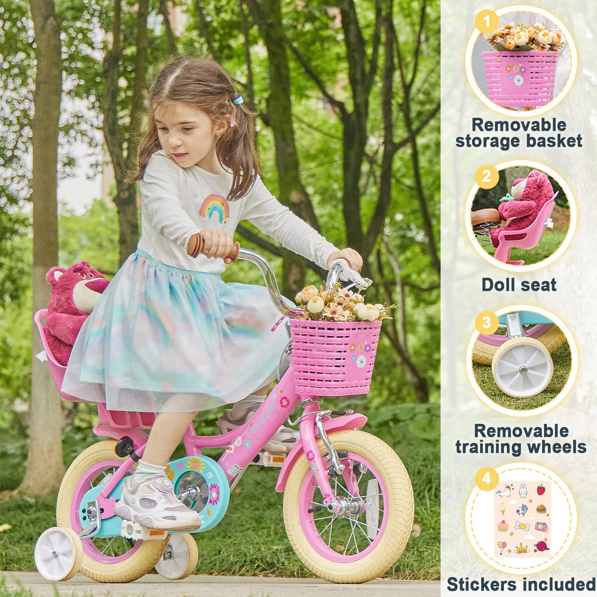 12-20 Inch Kids Bike with Training Wheels L5476