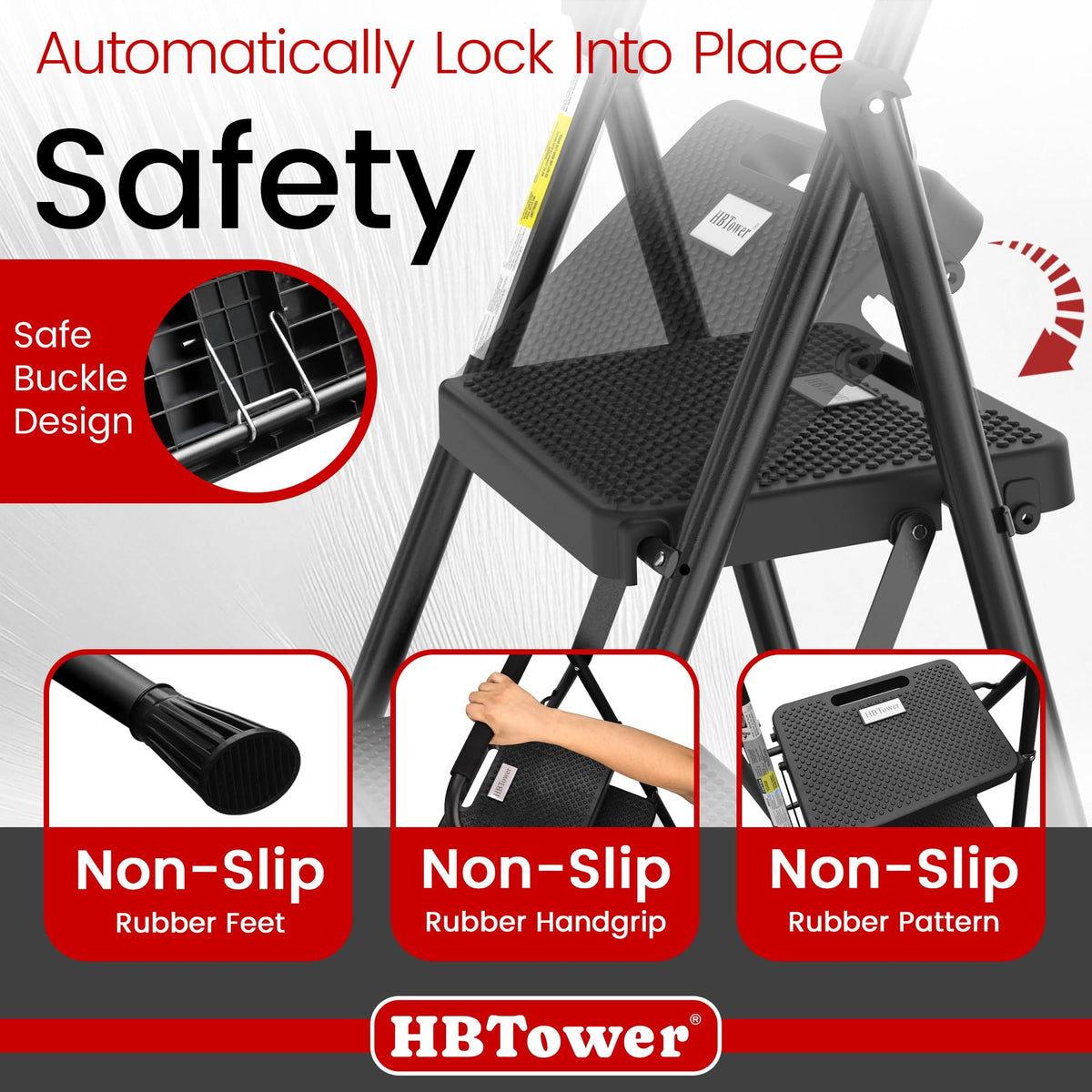 Folding Step Ladder with Anti-Slip Pedal Y78440