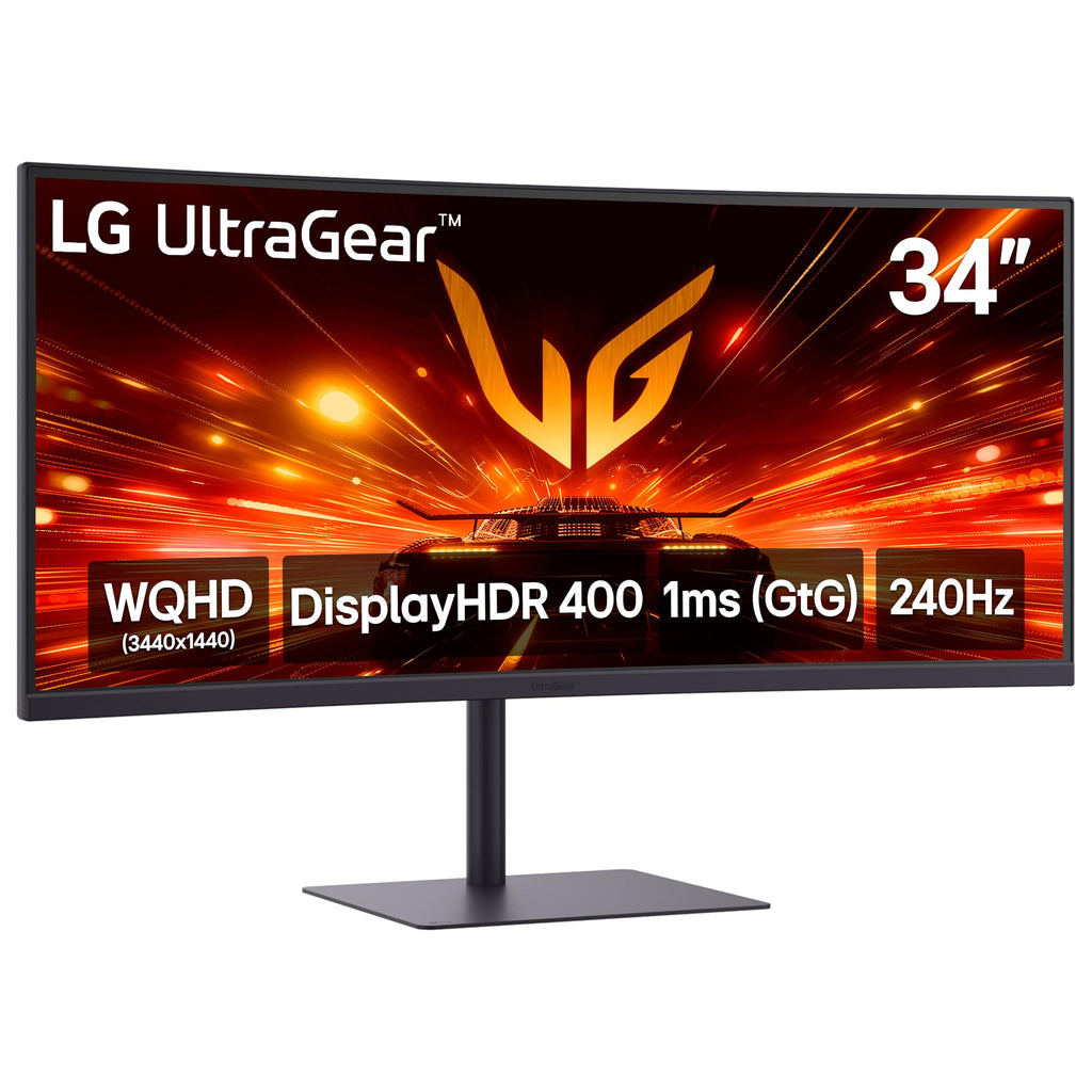 34-Inch Curved Gaming Monitor, 240Hz, 1ms, WQHD, Black O128099