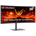 34-Inch Curved Gaming Monitor, 240Hz, 1ms, WQHD, Black O128099