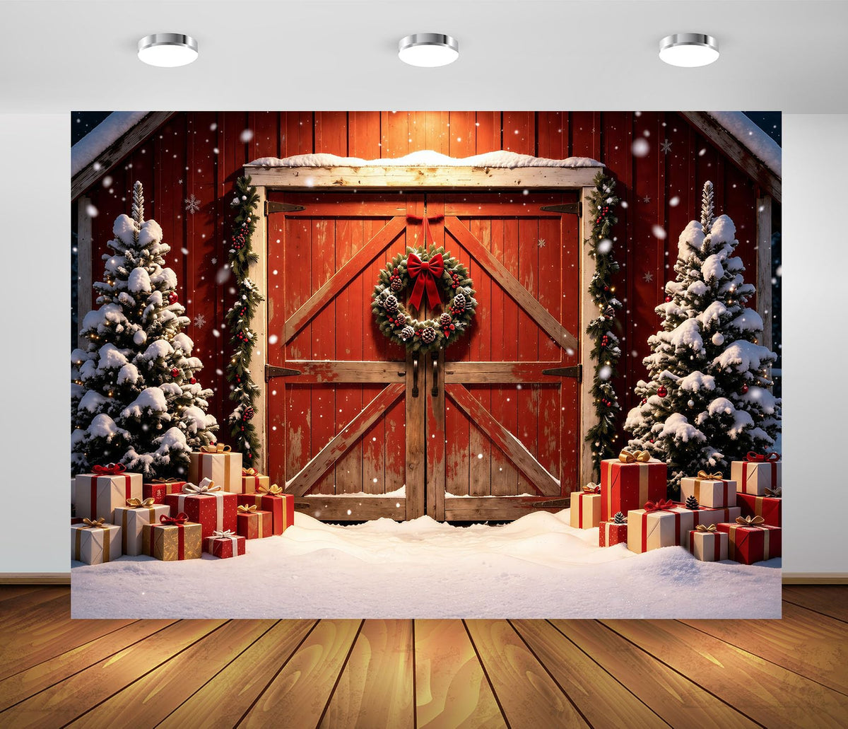 12x10ft Fabric Christmas Backdrop R5819