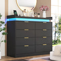 Black 8 Drawer Wood Dresser U24858