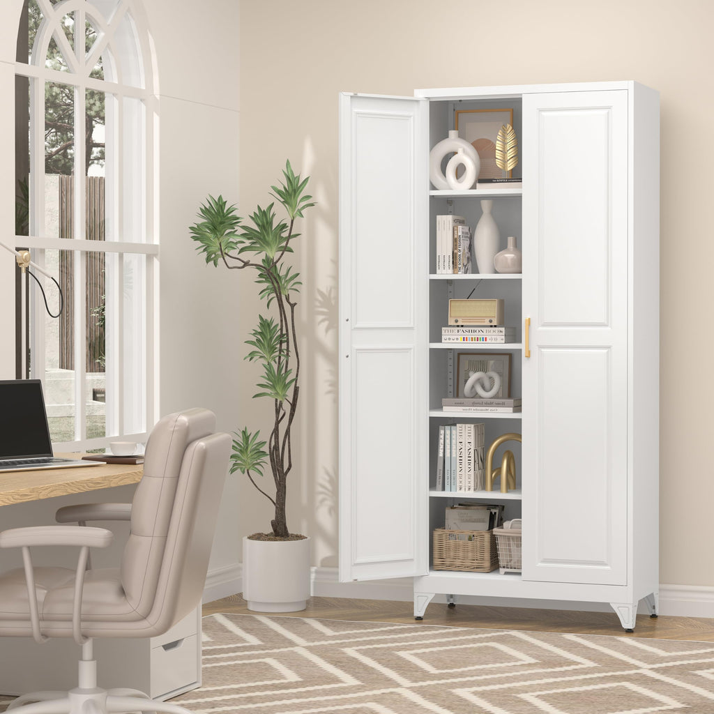 75" Metal Kitchen Pantry Cabinet with Doors L248