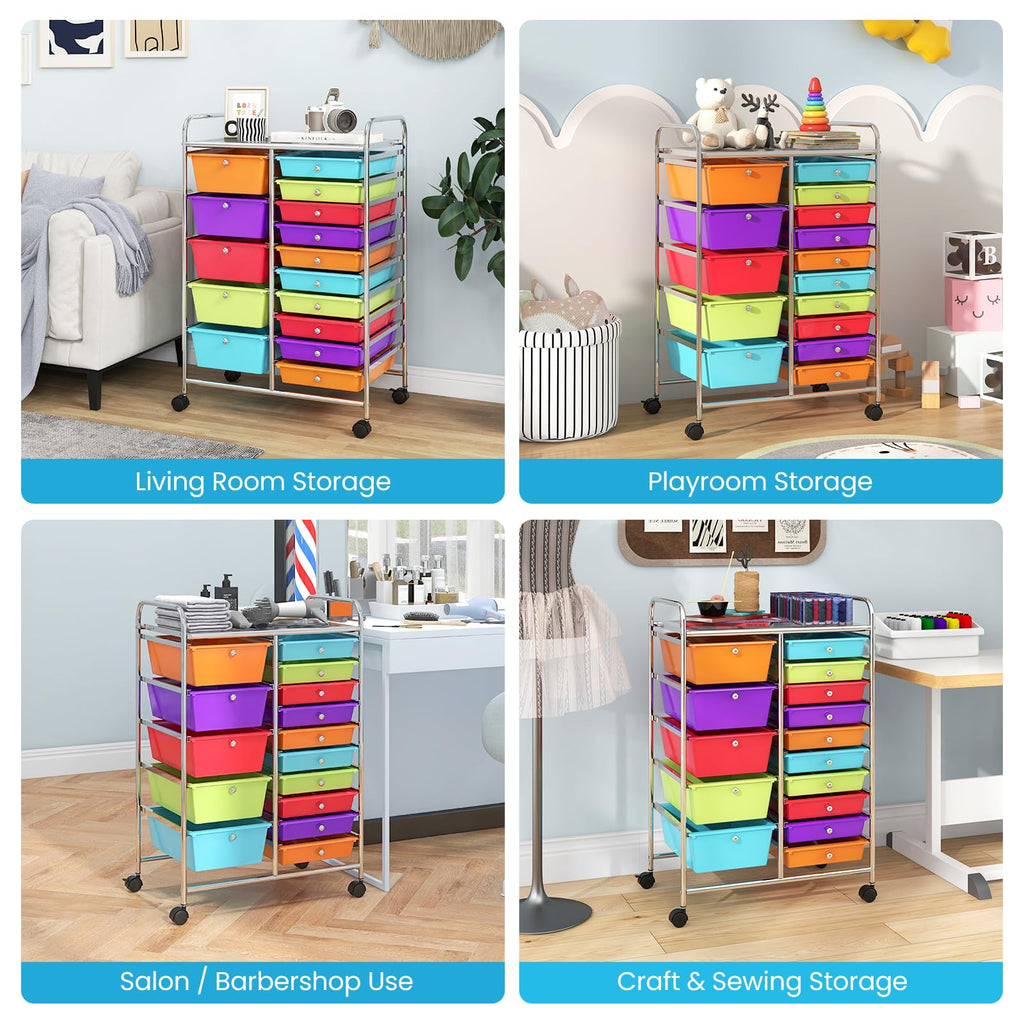15 Drawer Rolling Storage Cart Q22418