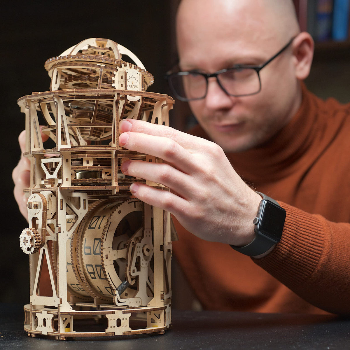 Wooden 3D Puzzle Mechanical Clock Kit T8853