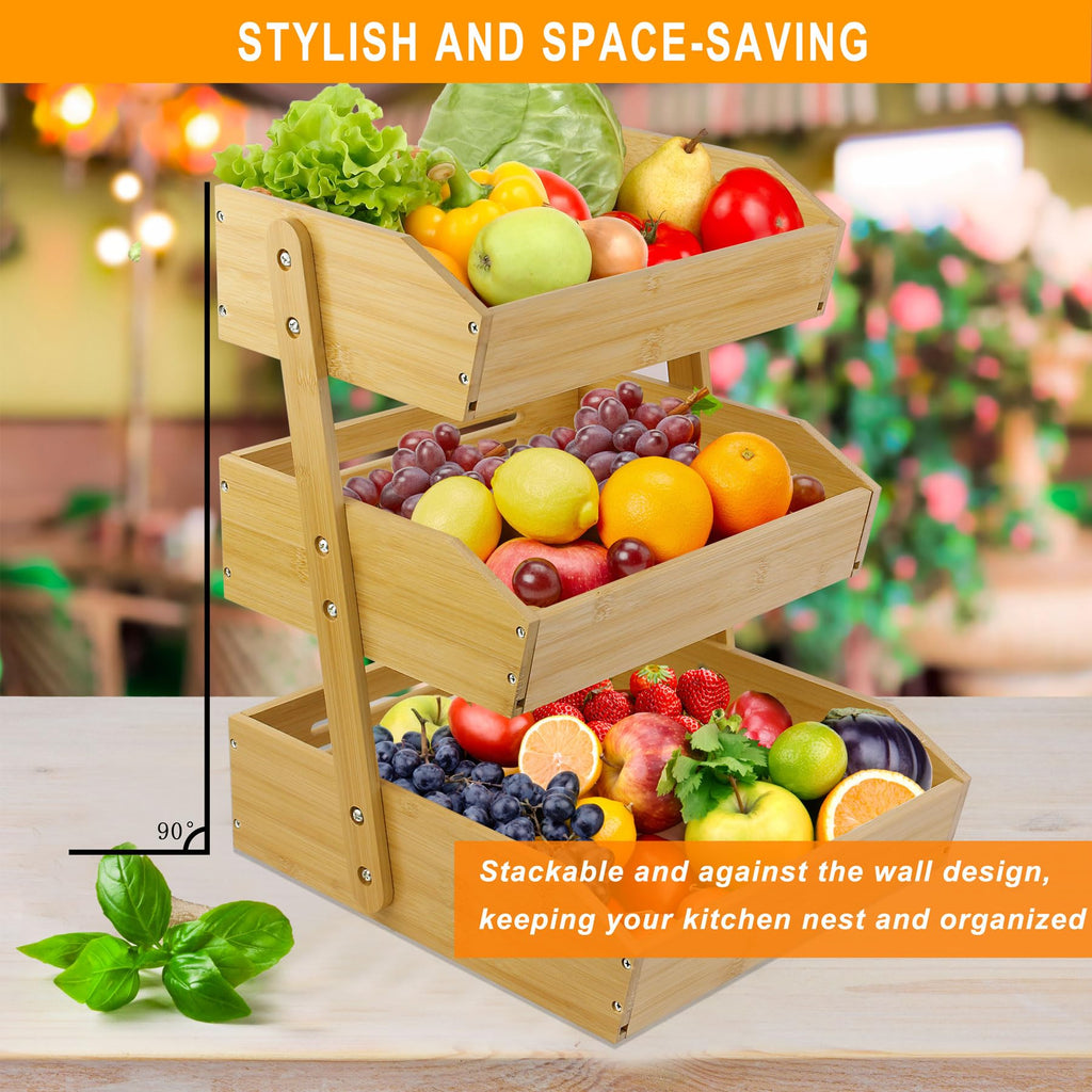 3 Tier Bamboo Fruit Basket T1455