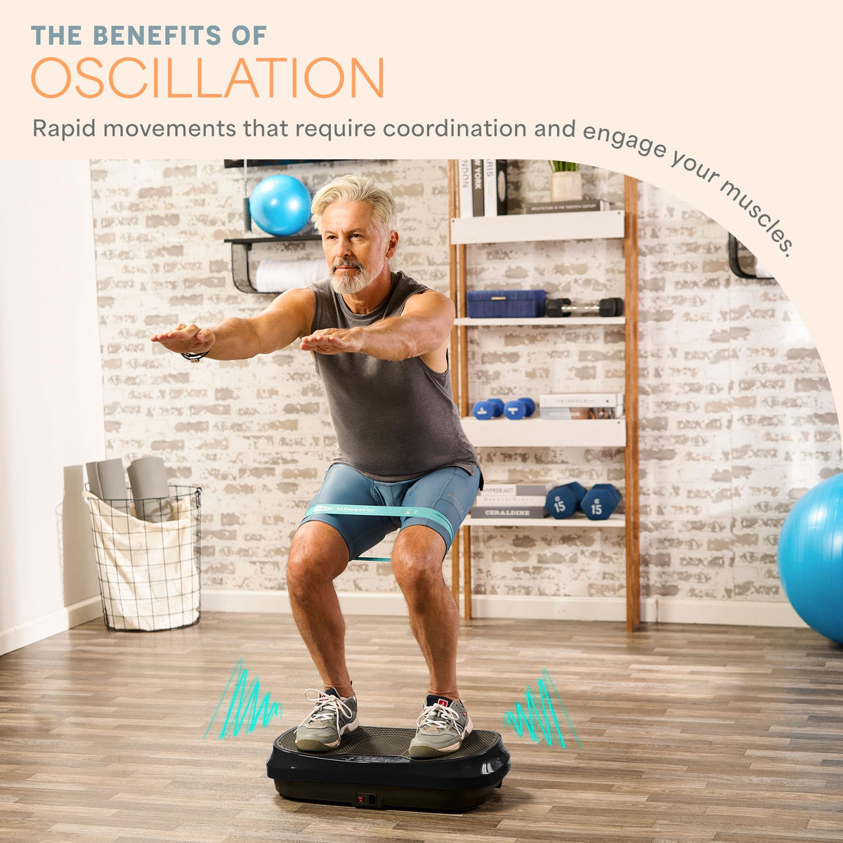 Mini Vibration Plate Exercise Machine with Resistance Bands V630276