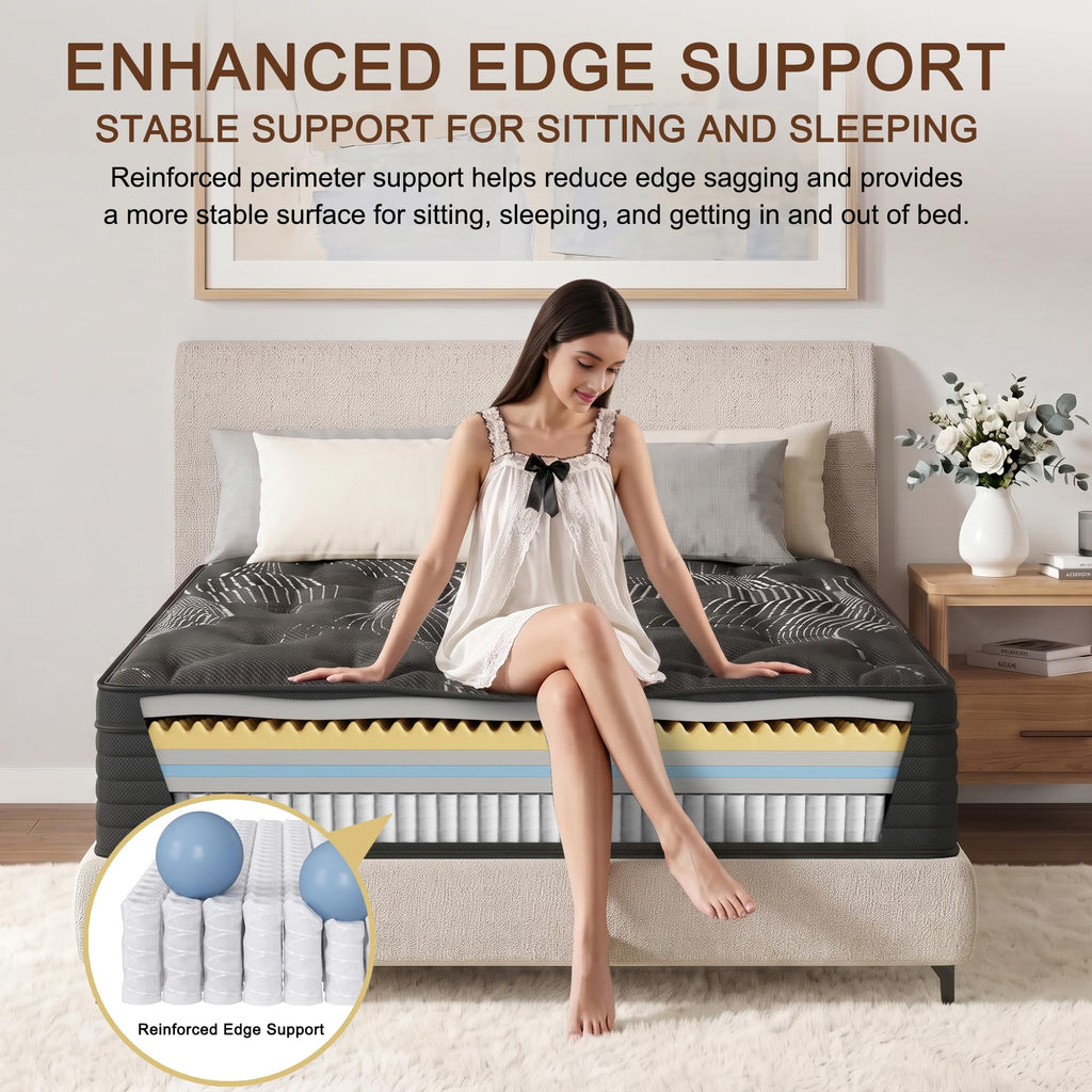 Full Size 12 Inch Hybrid Memory Foam Mattress T998536