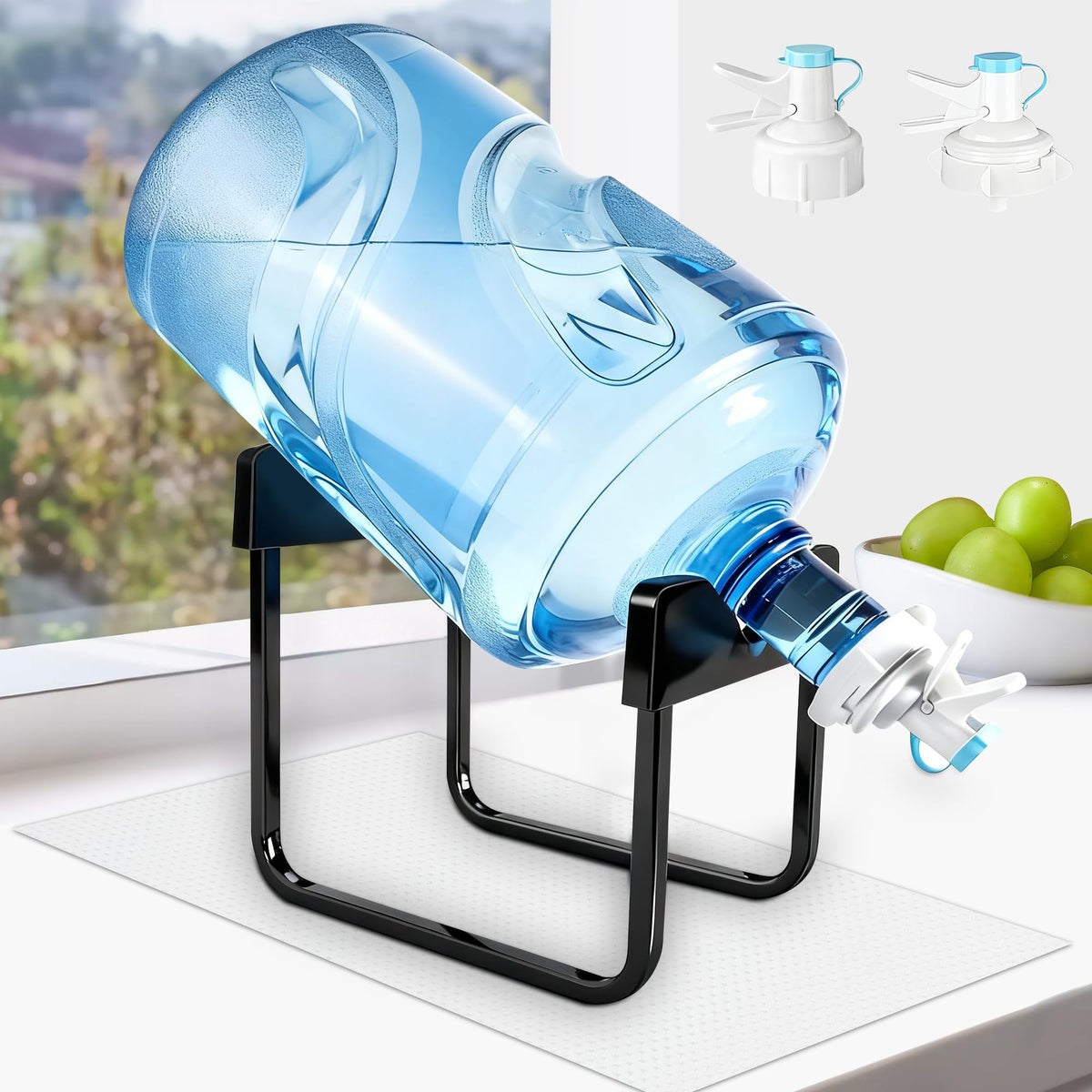 Water Dispenser Stand with 2 Faucets for 5-Gallon Buckets V664083