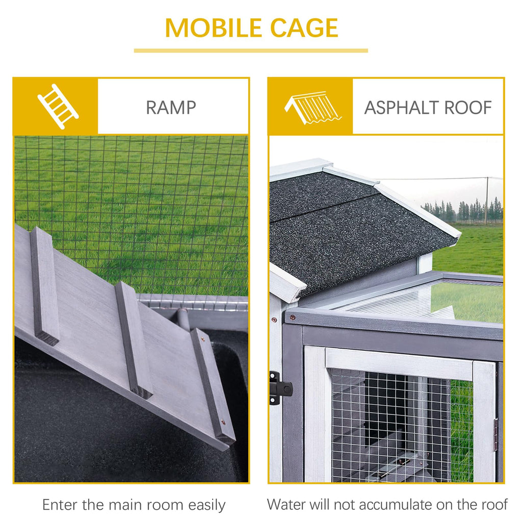 Wooden Rabbit Hutch with Waterproof Roof S7197